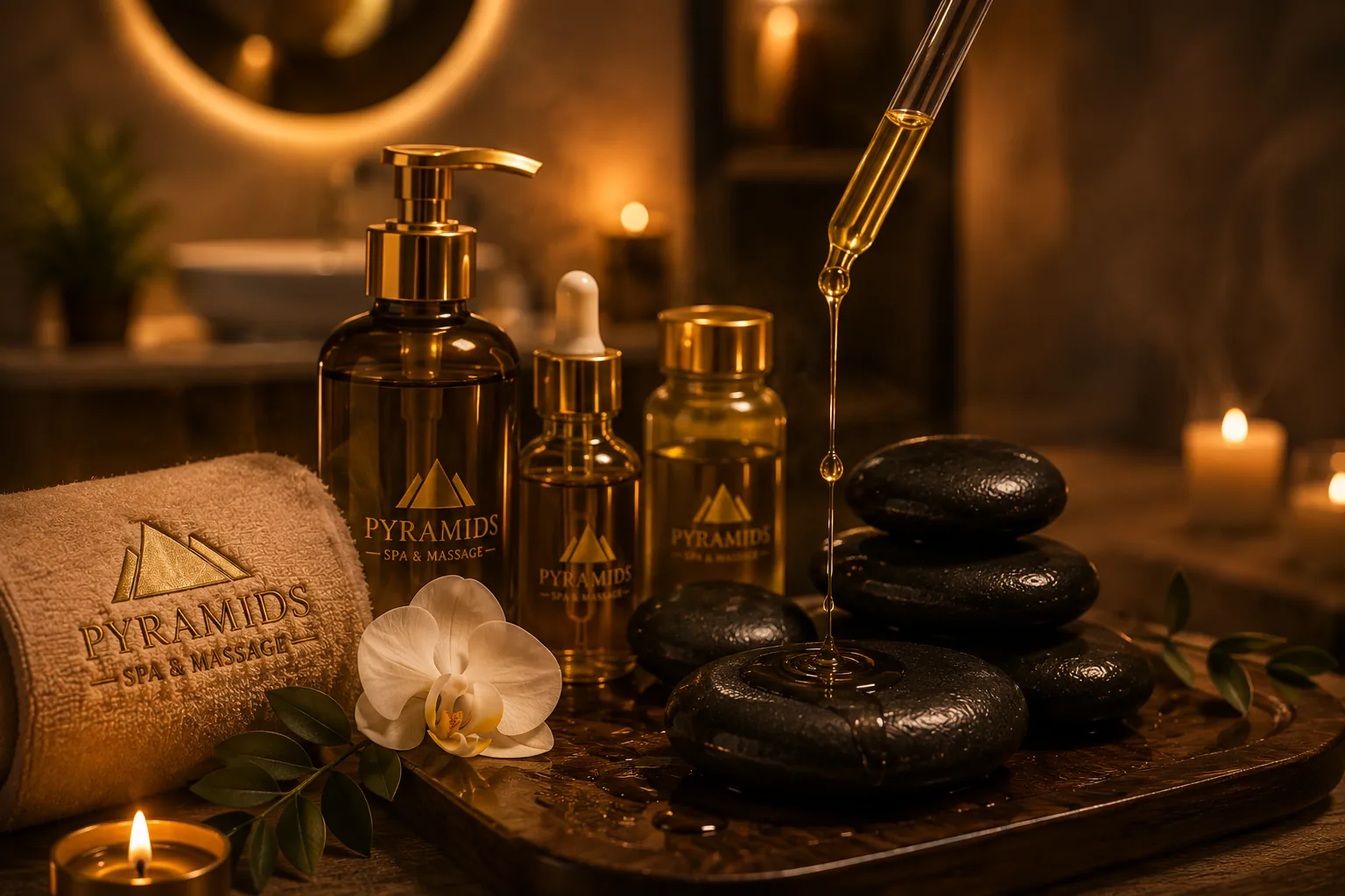 Massage oils and hot stones